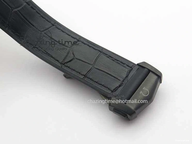 0427 Planet Ocean 45mm GMT DLC RG JHF Best Edition Black Dial On Leather Strap A Soft 8193